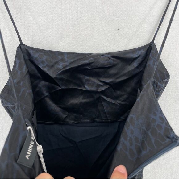 ~Anine Bing Women's Valentine Snake Print Silk Satin Mini Dress NWT - Picture 5 of 8